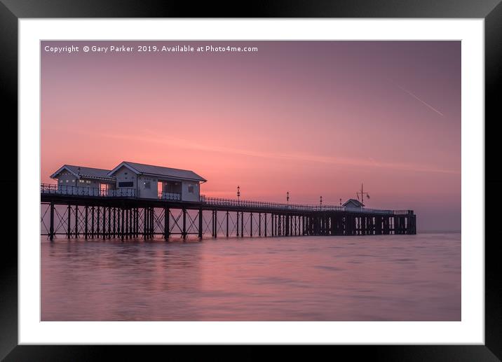 Penarth Pier, Cardiff, at sunrise Framed Mounted Print by Gary Parker