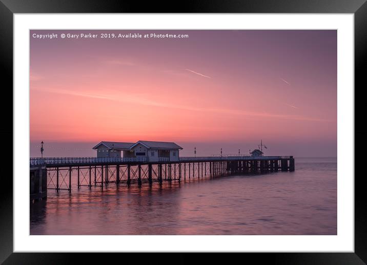Penarth Pier, Cardiff, at sunrise Framed Mounted Print by Gary Parker