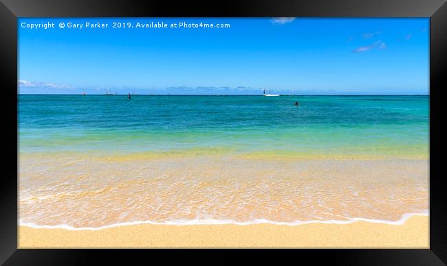 Colourful shore of an Hawaiian beach Framed Print by Gary Parker