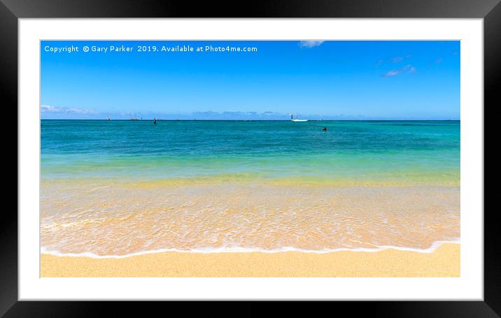 Colourful shore of an Hawaiian beach Framed Mounted Print by Gary Parker