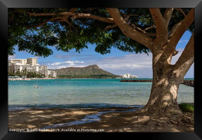 A view of Diamond Head, Honolulu, Hawaii Framed Print by Gary Parker