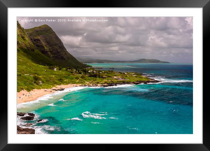 A view of Makapu'u beach, on the east side of Oahu Framed Mounted Print by Gary Parker
