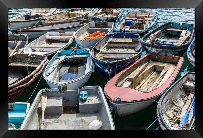 Colorful rowing boats  Framed Print by Gary Parker