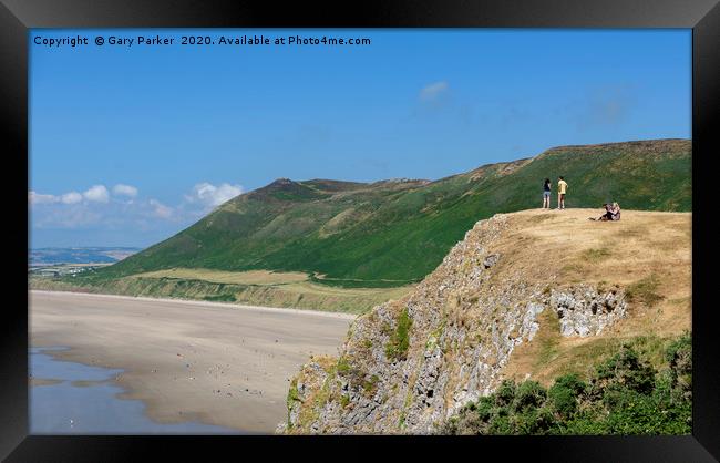 Rhossili Bay, the Gower, Wales, on a sunny day  Framed Print by Gary Parker