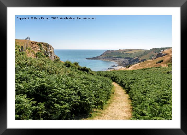 A path leading through foliage, towards the sea Framed Mounted Print by Gary Parker