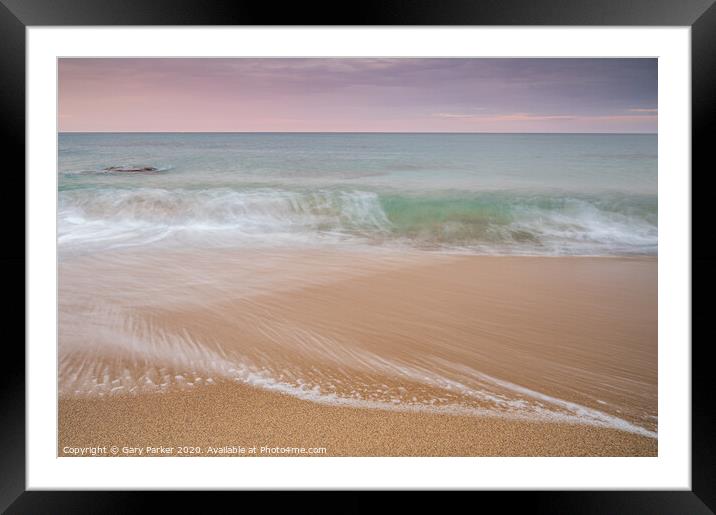 waves on a Mediterranean beach, at sunrise	 Framed Mounted Print by Gary Parker