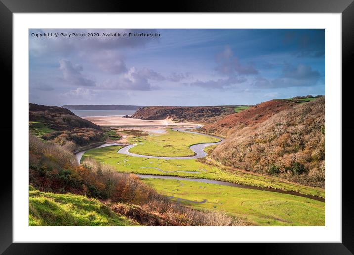 Three Cliffs Bay, the Gower Peninsular Framed Mounted Print by Gary Parker