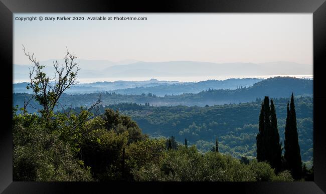 View of the Corfu landscape Framed Print by Gary Parker