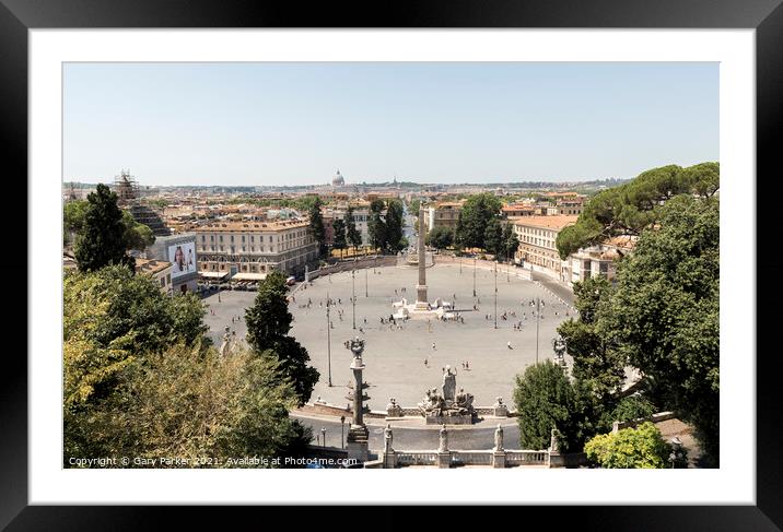 Piazza del Popolo Framed Mounted Print by Gary Parker