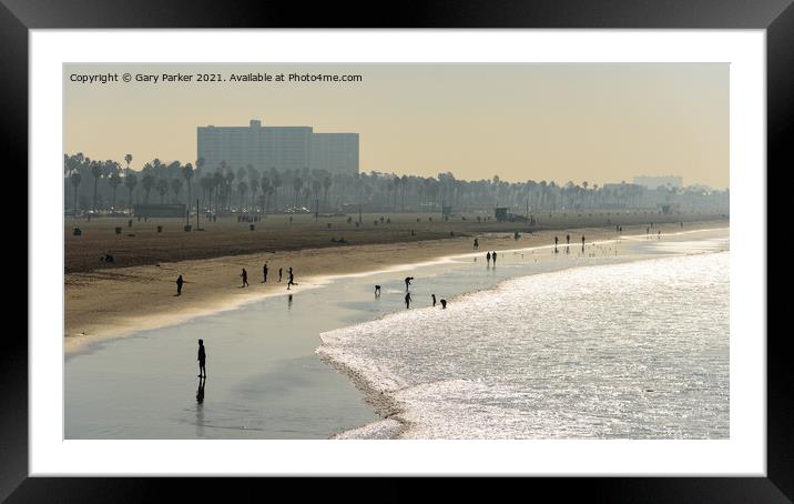 Santa Monica beach, early in the morning Framed Mounted Print by Gary Parker
