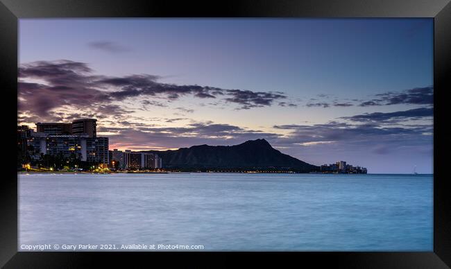 Diamond Head at sunrise Framed Print by Gary Parker