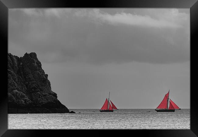 Red Sails Framed Print by Mark S Rosser