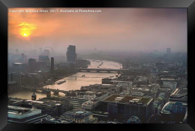 The Mists of a London Sunset Framed Print by E J T Photography