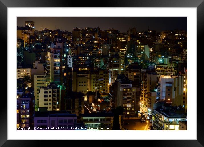 Downtown Beirut Framed Mounted Print by George Haddad