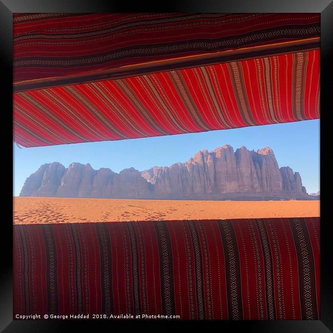 Within the Bedouins Tent. Framed Print by George Haddad