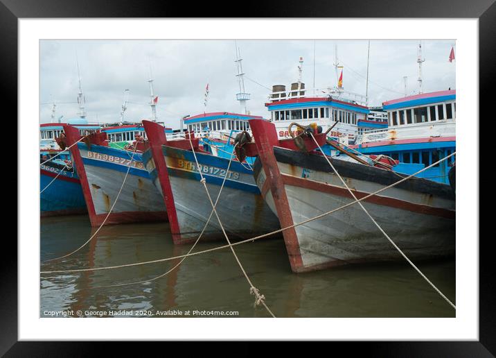 Fishing Boats Framed Mounted Print by George Haddad