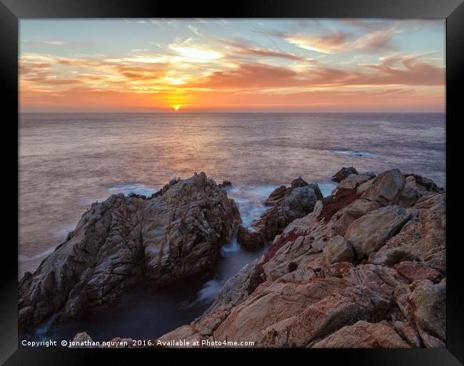 Sunset Over Pt. Lobos Framed Print by jonathan nguyen