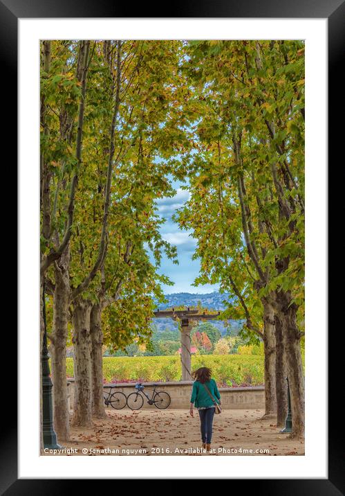 Autumn Walk Framed Mounted Print by jonathan nguyen
