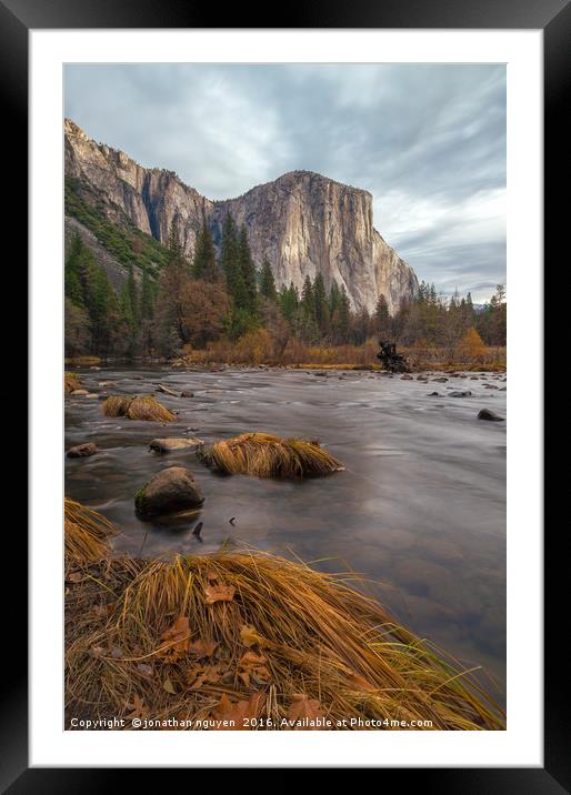Fall In Yosemite  Framed Mounted Print by jonathan nguyen