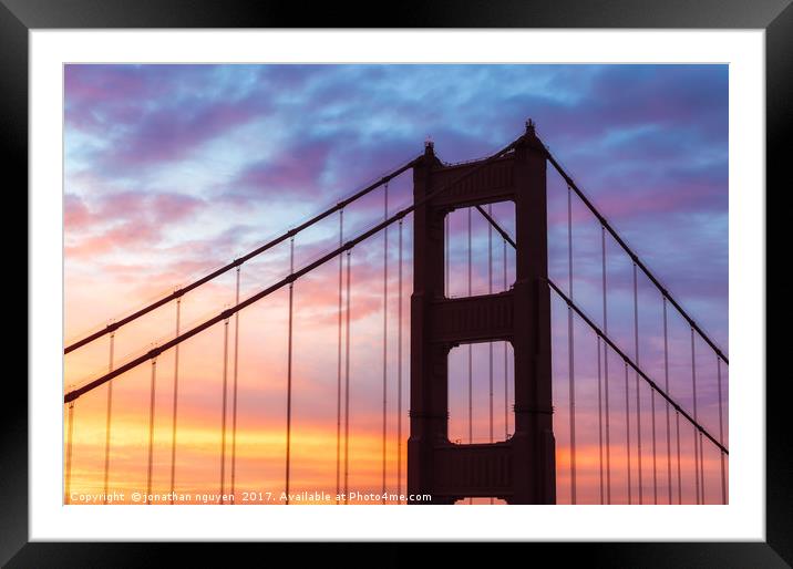 The Golden Gate At Sunrise Framed Mounted Print by jonathan nguyen