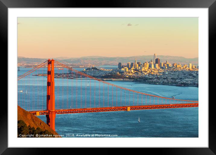 San Francisco Golden Gate Framed Mounted Print by jonathan nguyen