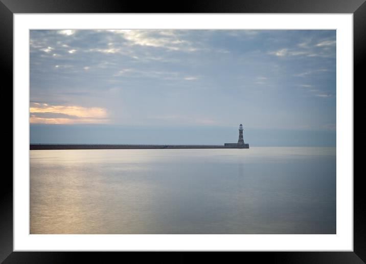 Roker Pier and Lighthouse Framed Mounted Print by Rob Cole