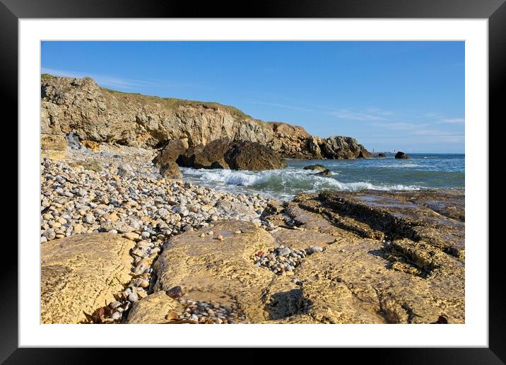 Trow Beach, South Shields Framed Mounted Print by Rob Cole