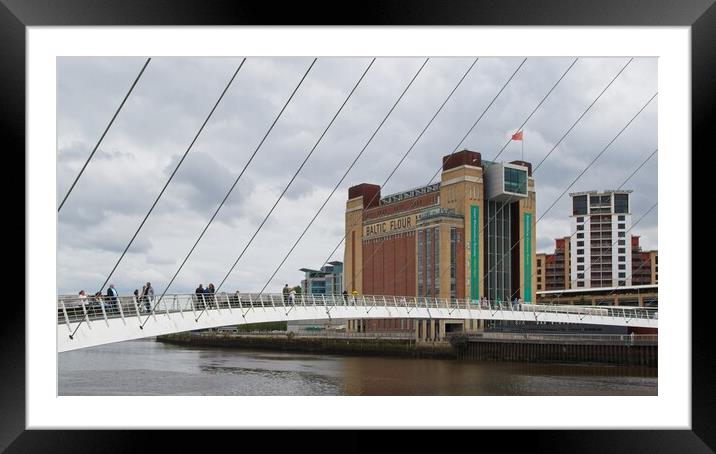 Gateshead Millennium Bridge and Baltic Flour Mill Framed Mounted Print by Rob Cole