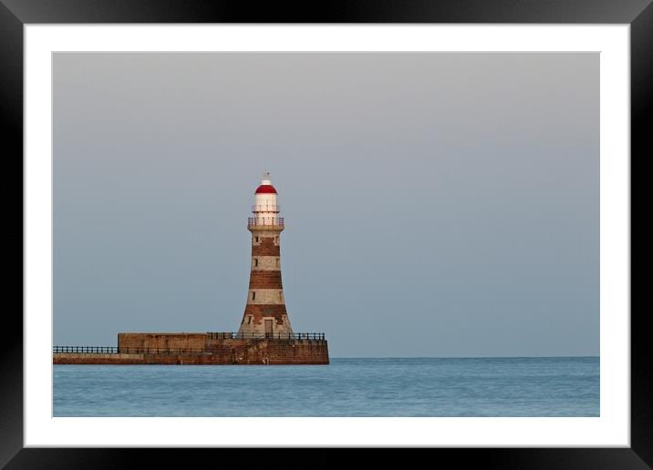 Roker Pier and Lighthouse Framed Mounted Print by Rob Cole