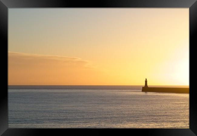 North Pier and Lighthouse, Tynemouth Framed Print by Rob Cole