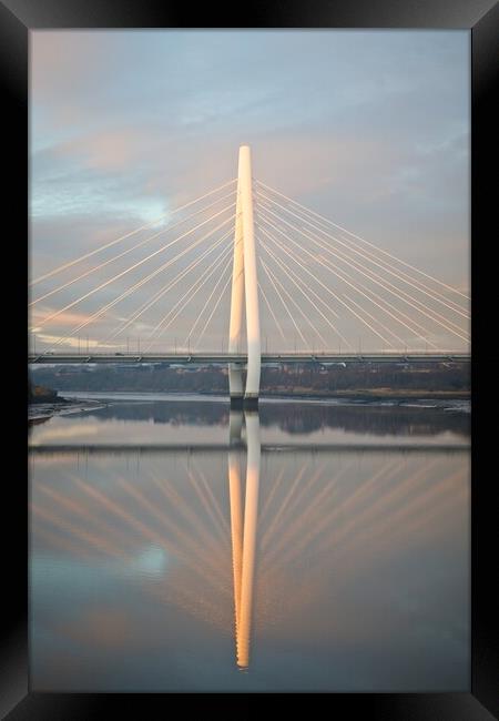 Majestic Northern Spire Bridge at Sunrise Framed Print by Rob Cole
