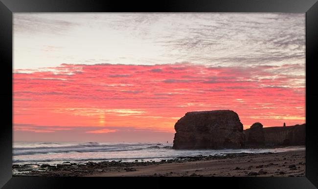 Majestic Sunrise at Marsden Rock Framed Print by Rob Cole