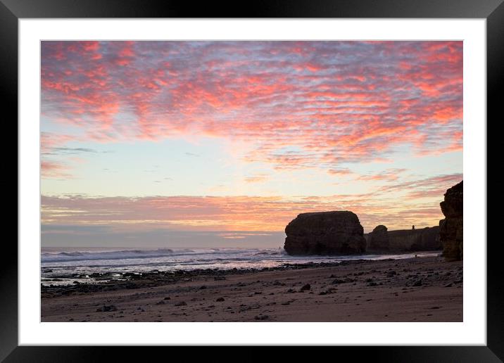 Marsden Rock Sunrise, South Shields Framed Mounted Print by Rob Cole