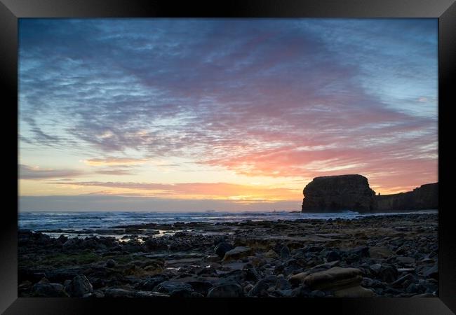 Marsden Rock Sunrise, South Shields Framed Print by Rob Cole