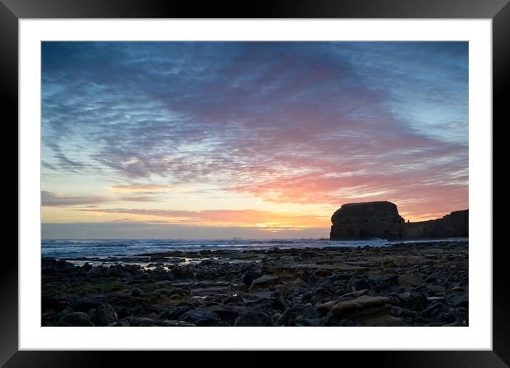 Marsden Rock Sunrise, South Shields Framed Mounted Print by Rob Cole
