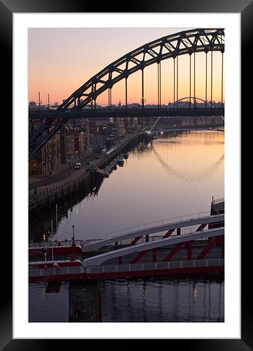 Tyne Bridge at Dawn Framed Mounted Print by Rob Cole