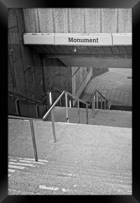 Monument Metro Station, Newcastle Framed Print by Rob Cole