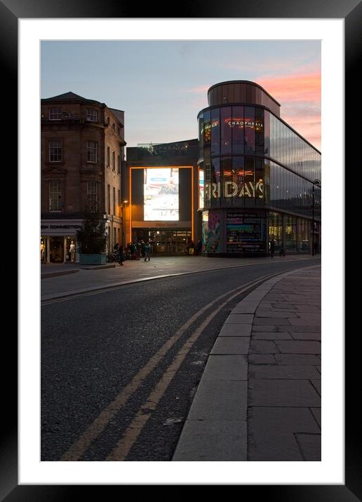 City Centre Lights, Newcastle Framed Mounted Print by Rob Cole