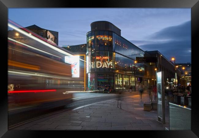 City Centre Lights, Newcastle Framed Print by Rob Cole