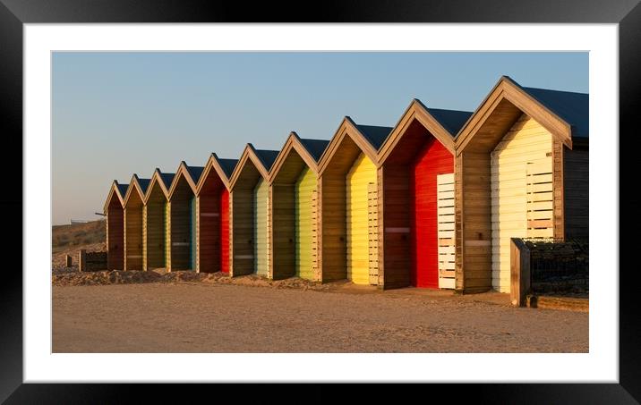 Blyth Beach Huts, Northumberland Framed Mounted Print by Rob Cole