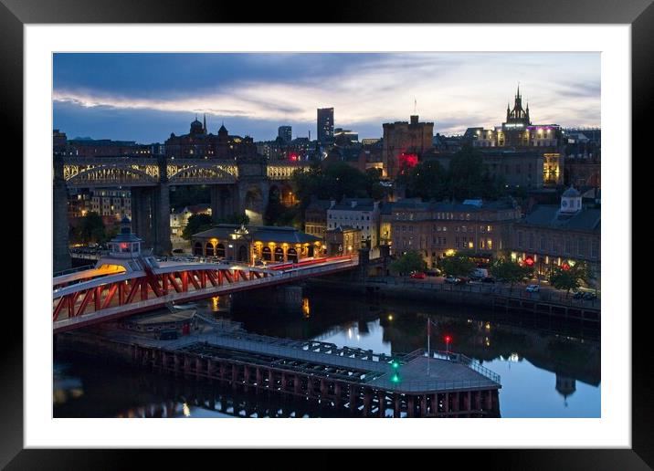 Newcastle after Sunset Framed Mounted Print by Rob Cole