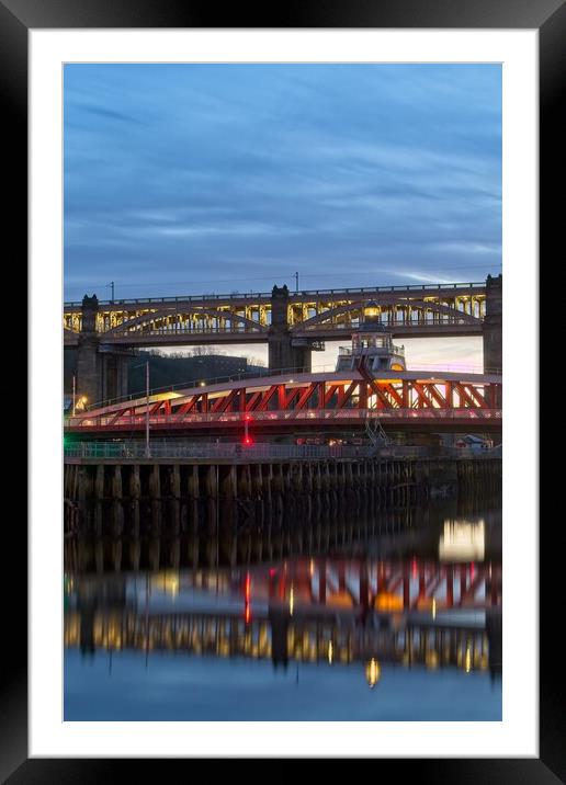 Newcastles Majestic Bridges Framed Mounted Print by Rob Cole