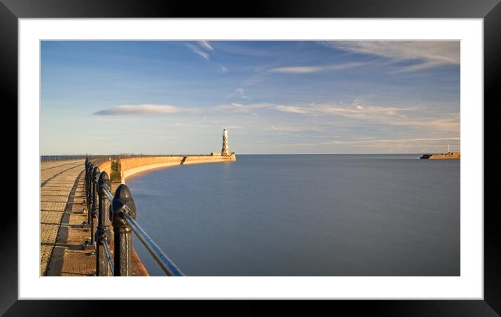 Majestic Roker Lighthouse Framed Mounted Print by Rob Cole