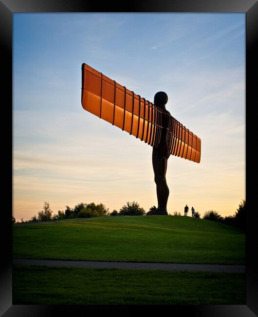 Angel of the North in Golden Light Framed Print by Rob Cole