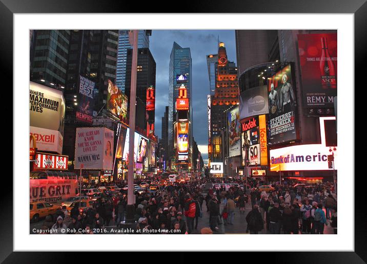 Times Square, New York, USA Framed Mounted Print by Rob Cole