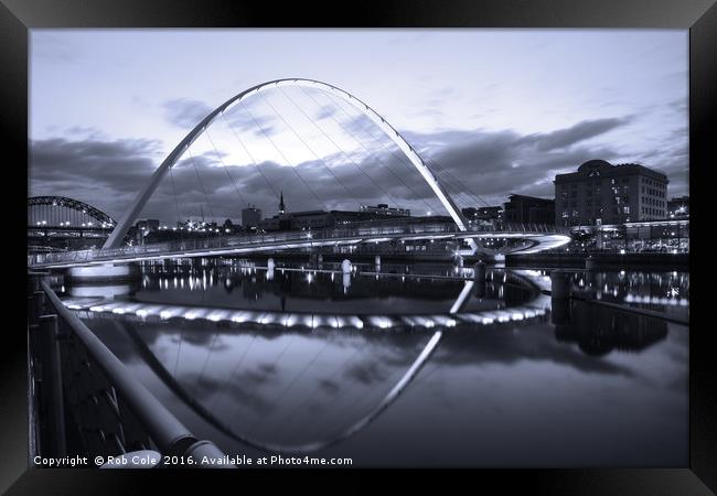 Gateshead Millennium Bridge, Newcastle, Tyne and W Framed Print by Rob Cole