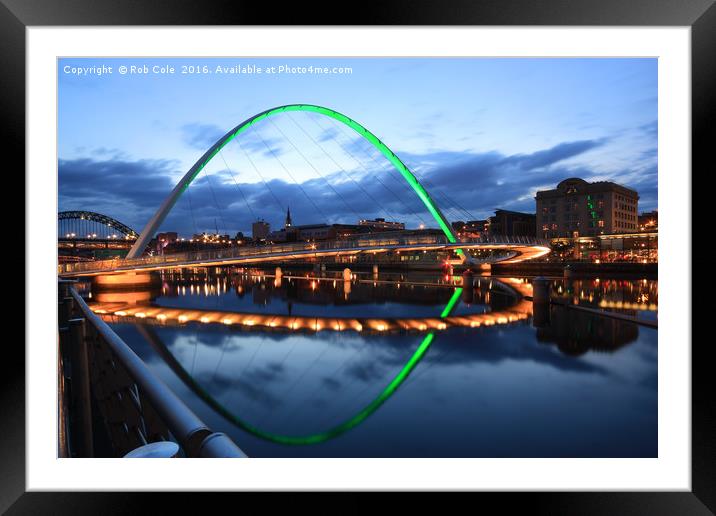 Gateshead Millennium Bridge, Newcastle, Tyne and W Framed Mounted Print by Rob Cole