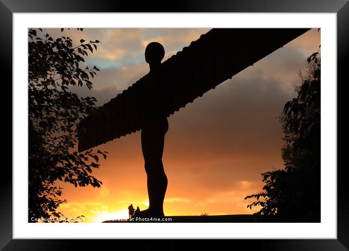 Angel of the North Sunset, Newcastle-Gateshead Framed Mounted Print by Rob Cole