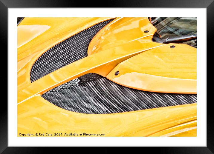 Bright Yellow Lotus Hood Framed Mounted Print by Rob Cole