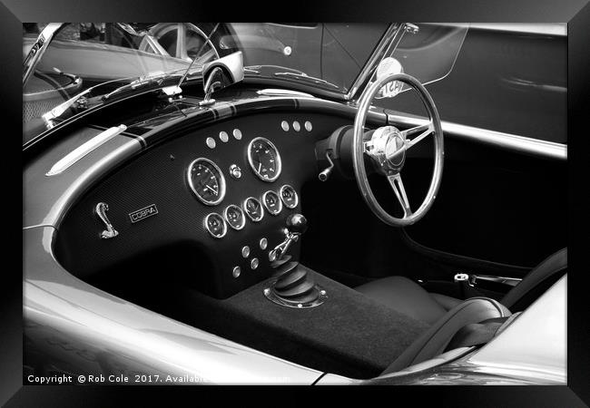 AC Cobra Drivers Cockpit Framed Print by Rob Cole